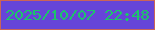 文字の大きさ：5、枠の色：cb6457、背景の色：6645d8、文字の色：1cc56a 無料ブログパーツのブログ時計