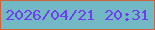 文字の大きさ：3、枠の色：cb653b、背景の色：72b8c5、文字の色：6f3eee 無料ブログパーツのブログ時計
