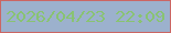 文字の大きさ：5、枠の色：cb6663、背景の色：9cb1cd、文字の色：89c372 無料ブログパーツのブログ時計