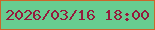 文字の大きさ：4、枠の色：cb672a、背景の色：67cd90、文字の色：951a3d 無料ブログパーツのブログ時計
