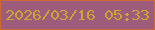 文字の大きさ：2、枠の色：cb6739、背景の色：9d5c7b、文字の色：caa534 無料ブログパーツのブログ時計