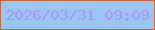 文字の大きさ：2、枠の色：cb6834、背景の色：9bc6f4、文字の色：a997fb 無料ブログパーツのブログ時計