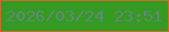 文字の大きさ：1、枠の色：cb6b2c、背景の色：359a21、文字の色：5e8979 無料ブログパーツのブログ時計
