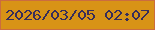 文字の大きさ：5、枠の色：cb6c3f、背景の色：d89316、文字の色：372d5a 無料ブログパーツのブログ時計