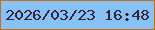 文字の大きさ：5、枠の色：cb6e0e、背景の色：87c2f7、文字の色：38213b 無料ブログパーツのブログ時計