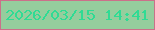 文字の大きさ：3、枠の色：cb708a、背景の色：95cd9d、文字の色：2fdb94 無料ブログパーツのブログ時計