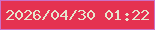 文字の大きさ：1、枠の色：cb71c6、背景の色：e53251、文字の色：e6e4cc 無料ブログパーツのブログ時計