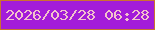文字の大きさ：2、枠の色：cb722f、背景の色：a31cd9、文字の色：f3c2cb 無料ブログパーツのブログ時計