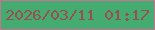 文字の大きさ：3、枠の色：cb7291、背景の色：44ab71、文字の色：974f50 無料ブログパーツのブログ時計
