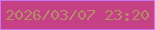 文字の大きさ：1、枠の色：cb73f3、背景の色：c54085、文字の色：b58c65 無料ブログパーツのブログ時計
