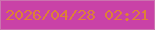 文字の大きさ：2、枠の色：cb74af、背景の色：c942a7、文字の色：dd8037 無料ブログパーツのブログ時計