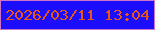 文字の大きさ：1、枠の色：cb75c4、背景の色：1c0efc、文字の色：e75713 無料ブログパーツのブログ時計