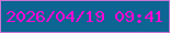 文字の大きさ：3、枠の色：cb76d3、背景の色：0c6592、文字の色：fe08d6 無料ブログパーツのブログ時計