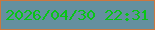 文字の大きさ：5、枠の色：cb773f、背景の色：64909f、文字の色：08c616 無料ブログパーツのブログ時計