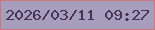 文字の大きさ：2、枠の色：cb777b、背景の色：a79ebd、文字の色：493352 無料ブログパーツのブログ時計