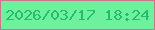 文字の大きさ：2、枠の色：cb7793、背景の色：6ef19c、文字の色：27bc6d 無料ブログパーツのブログ時計