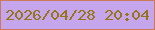 文字の大きさ：4、枠の色：cb7959、背景の色：c5a5ec、文字の色：957517 無料ブログパーツのブログ時計
