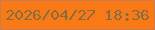 文字の大きさ：5、枠の色：cb7b54、背景の色：fa7917、文字の色：856e3c 無料ブログパーツのブログ時計