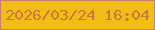 文字の大きさ：3、枠の色：cb7c71、背景の色：f2bd15、文字の色：cf7538 無料ブログパーツのブログ時計