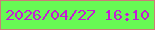 文字の大きさ：2、枠の色：cb7d77、背景の色：67fa54、文字の色：c41bd5 無料ブログパーツのブログ時計