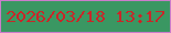 文字の大きさ：3、枠の色：cb7dcb、背景の色：3a9762、文字の色：cb2528 無料ブログパーツのブログ時計