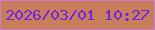 文字の大きさ：5、枠の色：cb7ed1、背景の色：c97e5b、文字の色：7221e8 無料ブログパーツのブログ時計