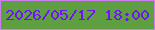 文字の大きさ：3、枠の色：cb7fed、背景の色：609f41、文字の色：6f12f7 無料ブログパーツのブログ時計