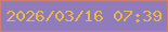 文字の大きさ：1、枠の色：cb8074、背景の色：907cba、文字の色：e9b846 無料ブログパーツのブログ時計