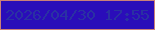 文字の大きさ：3、枠の色：cb8078、背景の色：2a0db9、文字の色：2a31a3 無料ブログパーツのブログ時計
