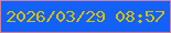 文字の大きさ：4、枠の色：cb819f、背景の色：1361f8、文字の色：d3bf07 無料ブログパーツのブログ時計