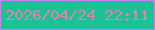 文字の大きさ：4、枠の色：cb81f6、背景の色：1bc296、文字の色：de84a8 無料ブログパーツのブログ時計
