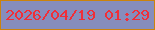 文字の大きさ：5、枠の色：cb830c、背景の色：868dbc、文字の色：f12e38 無料ブログパーツのブログ時計