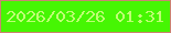 文字の大きさ：2、枠の色：cb8371、背景の色：46f603、文字の色：c0fd74 無料ブログパーツのブログ時計