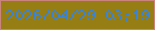 文字の大きさ：4、枠の色：cb847d、背景の色：977e14、文字の色：3a82d4 無料ブログパーツのブログ時計