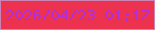 文字の大きさ：3、枠の色：cb85b5、背景の色：ed324f、文字の色：b02fdb 無料ブログパーツのブログ時計