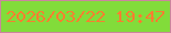 文字の大きさ：2、枠の色：cb869d、背景の色：82dc3a、文字の色：f97e30 無料ブログパーツのブログ時計