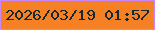 文字の大きさ：2、枠の色：cb87f6、背景の色：f68024、文字の色：132a33 無料ブログパーツのブログ時計