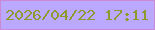 文字の大きさ：2、枠の色：cb88d4、背景の色：baa9fe、文字の色：8b9b30 無料ブログパーツのブログ時計
