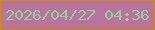 文字の大きさ：1、枠の色：cb8e00、背景の色：b9739d、文字の色：92d29e 無料ブログパーツのブログ時計
