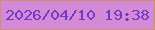文字の大きさ：1、枠の色：cb906d、背景の色：d58ad7、文字の色：6e3bc4 無料ブログパーツのブログ時計