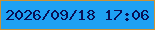 文字の大きさ：1、枠の色：cb9135、背景の色：1ea1f3、文字の色：091054 無料ブログパーツのブログ時計