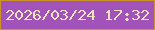 文字の大きさ：3、枠の色：cb9325、背景の色：a253ba、文字の色：ece2bf 無料ブログパーツのブログ時計