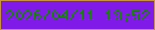 文字の大きさ：5、枠の色：cb933d、背景の色：801ae9、文字の色：19840b 無料ブログパーツのブログ時計