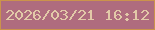 文字の大きさ：3、枠の色：cb934b、背景の色：af6c7e、文字の色：e2c9a8 無料ブログパーツのブログ時計