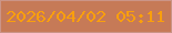 文字の大きさ：5、枠の色：cb9487、背景の色：c67a57、文字の色：f99f0d 無料ブログパーツのブログ時計