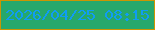 文字の大きさ：3、枠の色：cb9502、背景の色：26a86c、文字の色：109cf3 無料ブログパーツのブログ時計