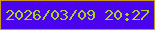 文字の大きさ：4、枠の色：cb9623、背景の色：4a03ec、文字の色：a7d227 無料ブログパーツのブログ時計