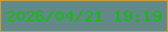 文字の大きさ：2、枠の色：cb9c38、背景の色：628889、文字の色：1ab90f 無料ブログパーツのブログ時計