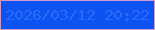 文字の大きさ：1、枠の色：cb9cca、背景の色：0c53f1、文字の色：2b6afe 無料ブログパーツのブログ時計