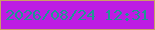 文字の大きさ：4、枠の色：cb9e65、背景の色：bd1ce3、文字の色：1f9694 無料ブログパーツのブログ時計